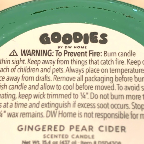 DW HOME CANDLE GINGERED PEAR CIDER-SODA POP THANKFUL & GRATEFUL 15oz NEW 1 WICK - Picture 6 of 6